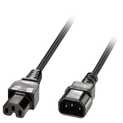 2m IEC C14 to IEC C15 'Hot Condition' Power Cable. Black